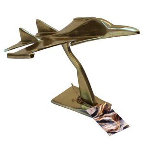 New Gold Metal Jet Fighter Plane Aviation Airplane Decoration Figure Sculpture